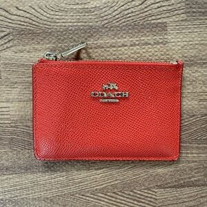 Coach Orange Leather Mini Skinny Card Holder